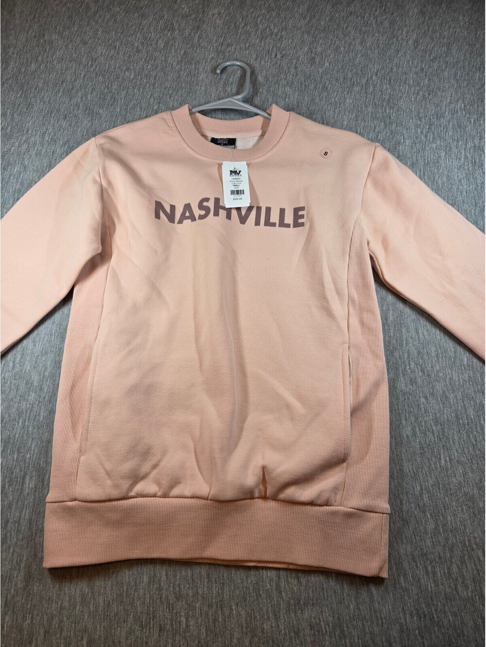 MV Sport Nashville Peach Crewneck Sweatshirt Small